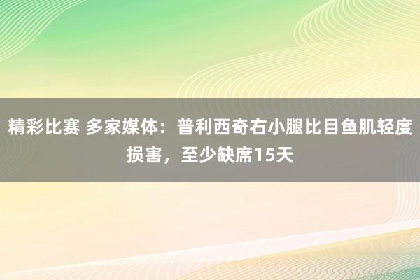 精彩比赛 多家媒体：普利西奇右小腿比目鱼肌轻度损害，至少缺席15天