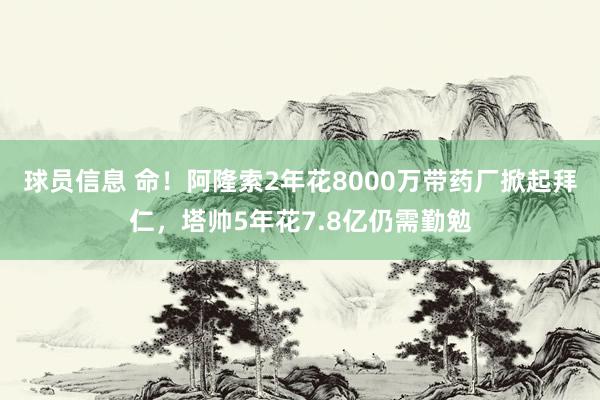 球员信息 命！阿隆索2年花8000万带药厂掀起拜仁，塔帅5年花7.8亿仍需勤勉