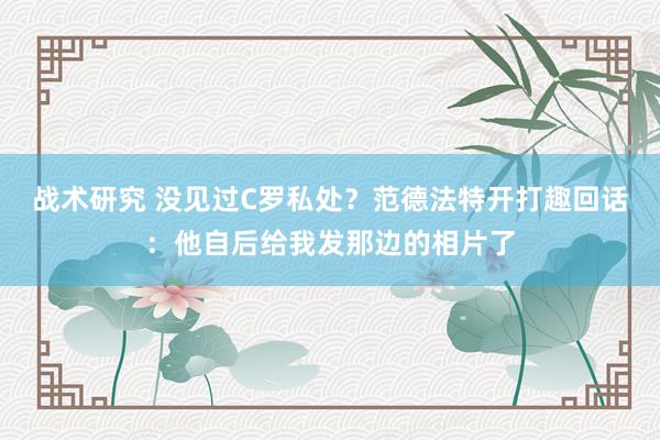 战术研究 没见过C罗私处？范德法特开打趣回话：他自后给我发那边的相片了