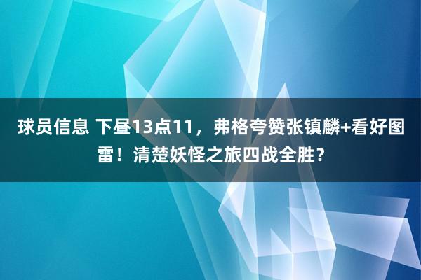 球员信息 下昼13点11，弗格夸赞张镇麟+看好图雷！清楚妖怪之旅四战全胜？